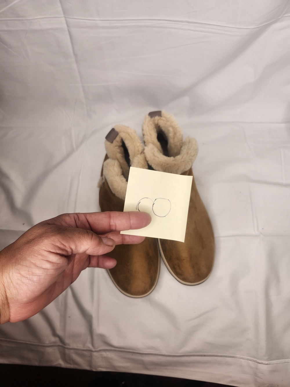 Clarks Women's Tan Suede Shearling-Lined Slip-On Booties